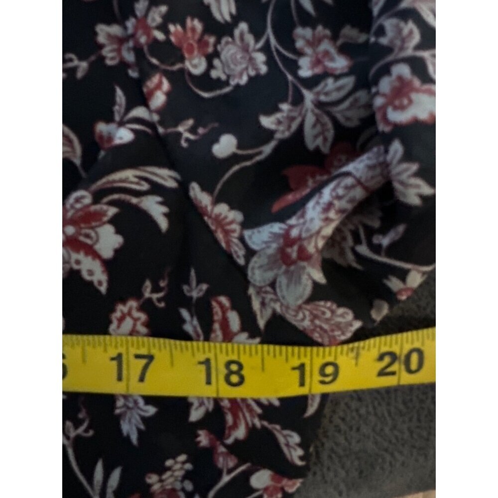Express Womens M Black Floral Dress Sheer Lined Long Sleeve Boho Cottagecore Y2K - Picture 8 of 8
